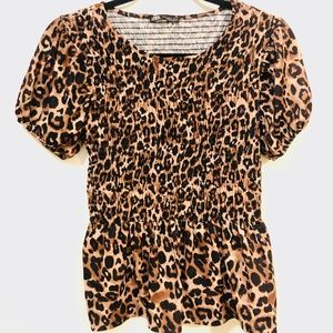 Cheetah Print Ruched Top